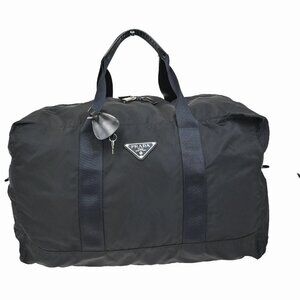 PRADA Logo Tessuto Travel Shoulder Hand Bag Nylon Leather Black 87FC089